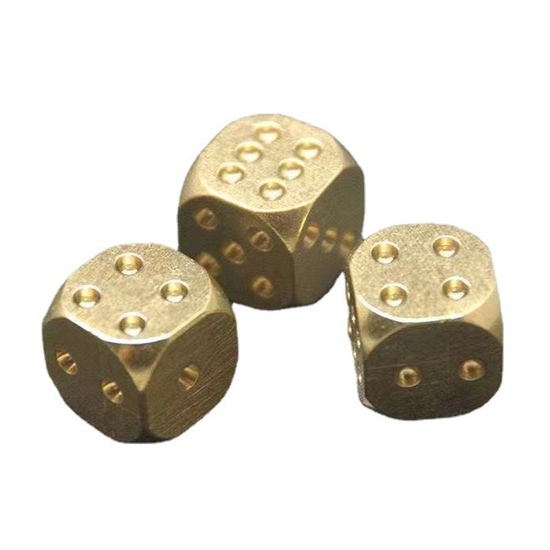 Manufacturers Custom Wholesale 6 Sides Metal Cube Game Dice Hand Polished Creative Gift D6 Brass Metal Solid Dice