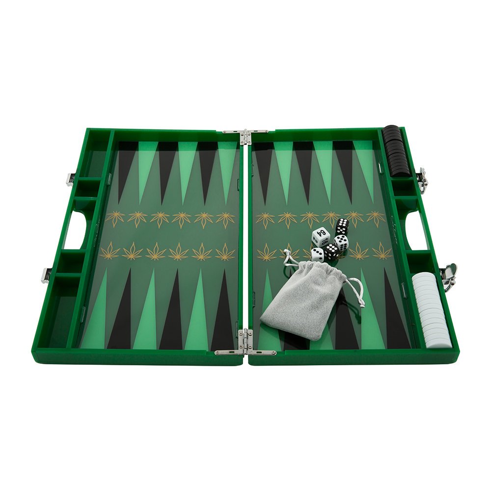 Lucite Acrylic Backgammon Set 16" Large Premium Board and Pieces with Metal Lock and Custom Pattern