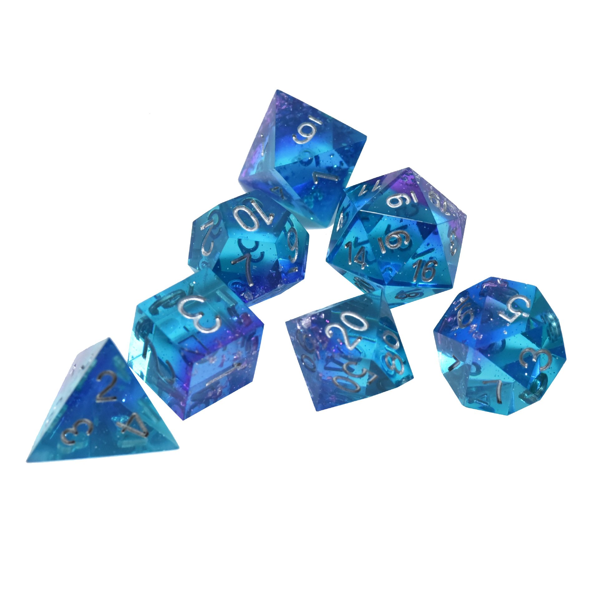 2024 Factory Price New Design Dice Polyhedral Dice Set Rpg Edge Eye Ball Dnd Resin Dice Set