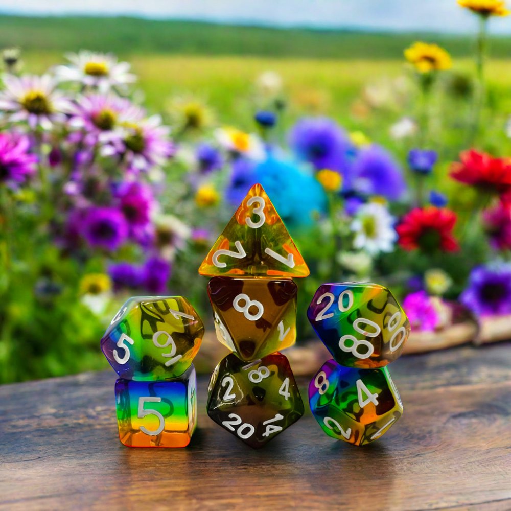 Low Moq Custom Polyhedral Rainbow Dice For Dungeons & Dragons Dnd Essential Gaming Accessory