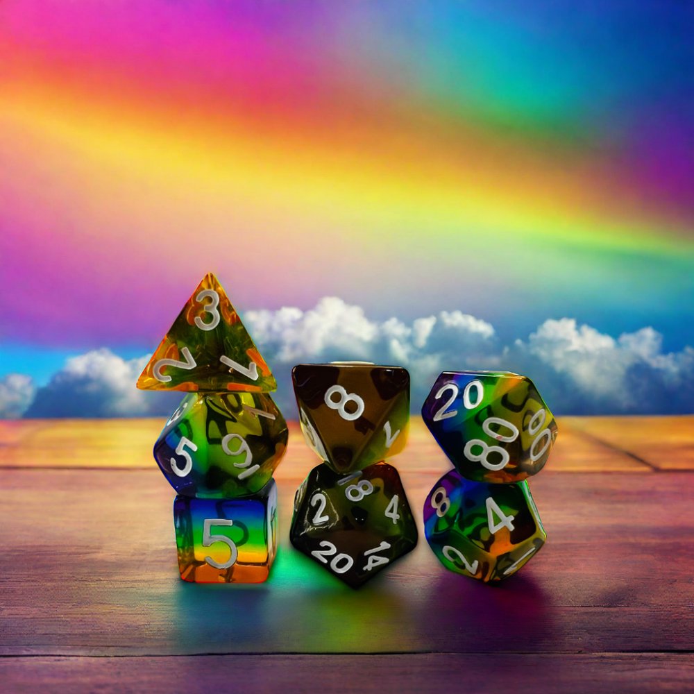 Low Moq Custom Polyhedral Rainbow Dice For Dungeons & Dragons Dnd Essential Gaming Accessory