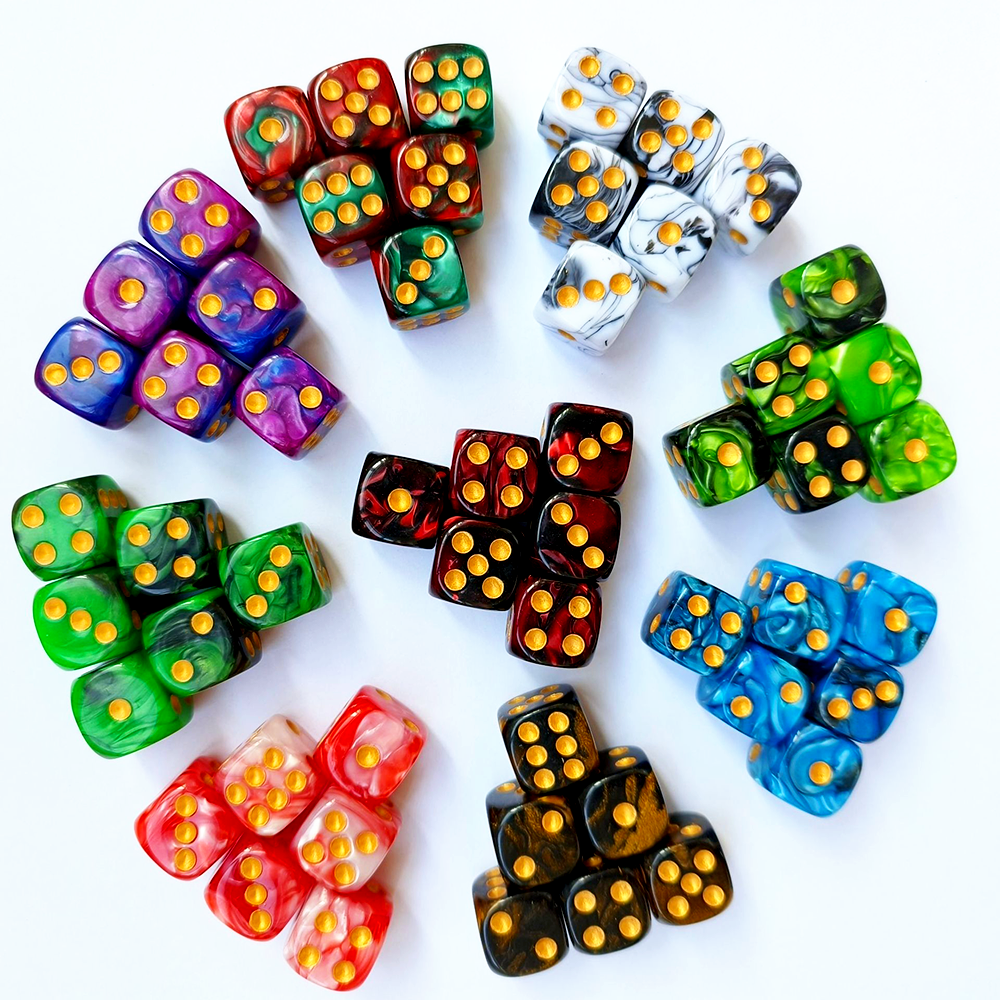 16MM Acrylic Two Color Dot D6 Dice Custom Dice Dice Game Rounded Corners Board Game