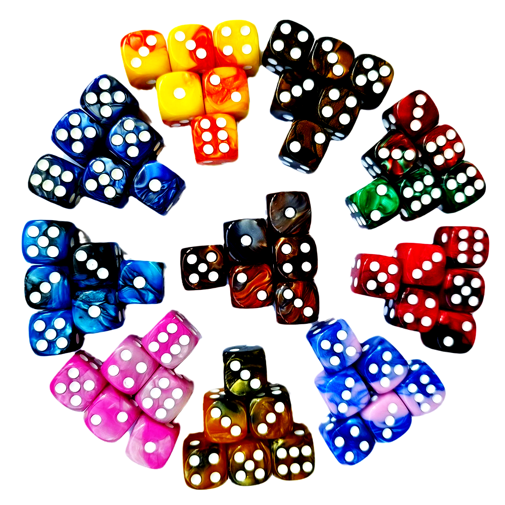 16MM Acrylic Two Color Dot D6 Dice Custom Dice Dice Game Rounded Corners Board Game