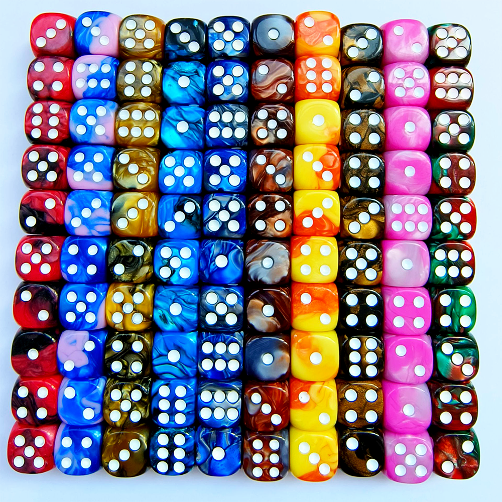 16MM Acrylic Two Color Dot D6 Dice Custom Dice Dice Game Rounded Corners Board Game