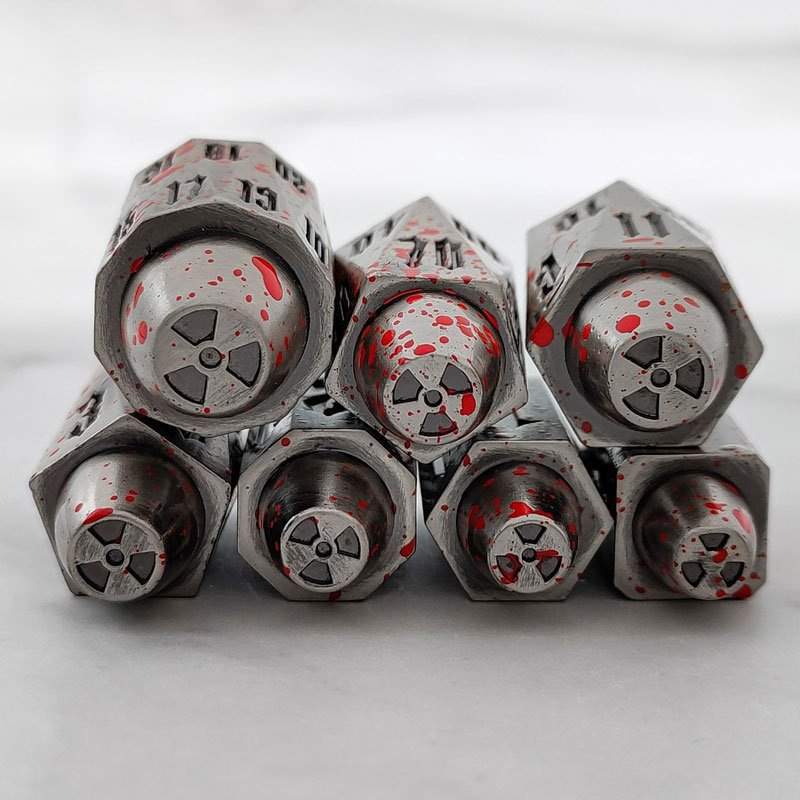 Bullet Metal Dice Set 6 Pack Antique Copper Metal D6 Die Polyhedral D&D Dice for D and D Dungeons tungsten metal bullet dice set