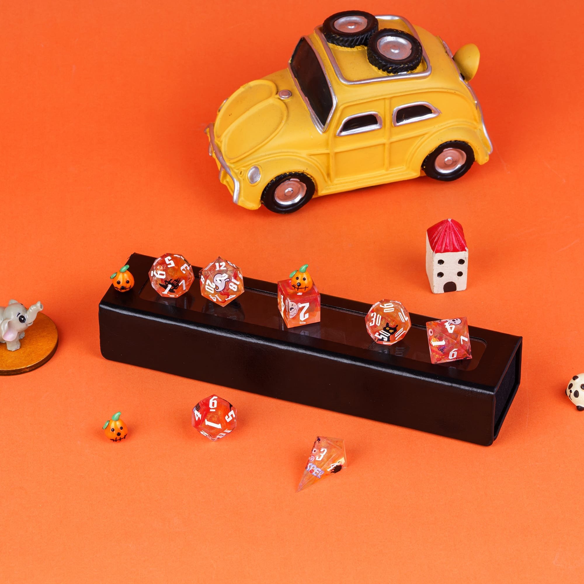 Udixi Custom Handmade Sharp Halloween resin dice Dice Dungeons and Dragons DND board game Dice Set