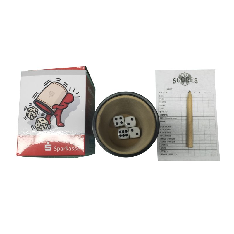 Factory Supplier Leather Dice Cup Box Set With Flannel Lining Dice Score Book Custom Leather Dice Cup Set