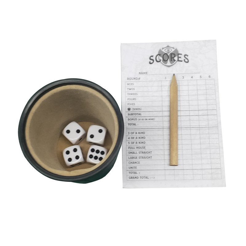 Factory Supplier Leather Dice Cup Box Set With Flannel Lining Dice Score Book Custom Leather Dice Cup Set