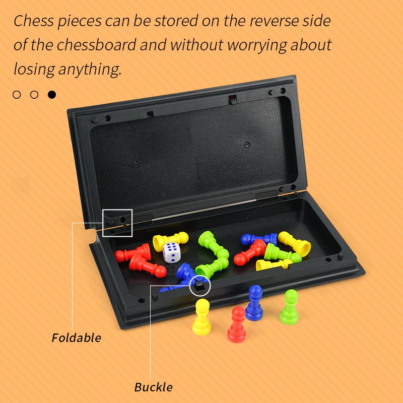 Non magnetic Game Portable Folding Board LUDO Travel Board Game Set Educational Folding Kids Chess LUDO Game For Gift