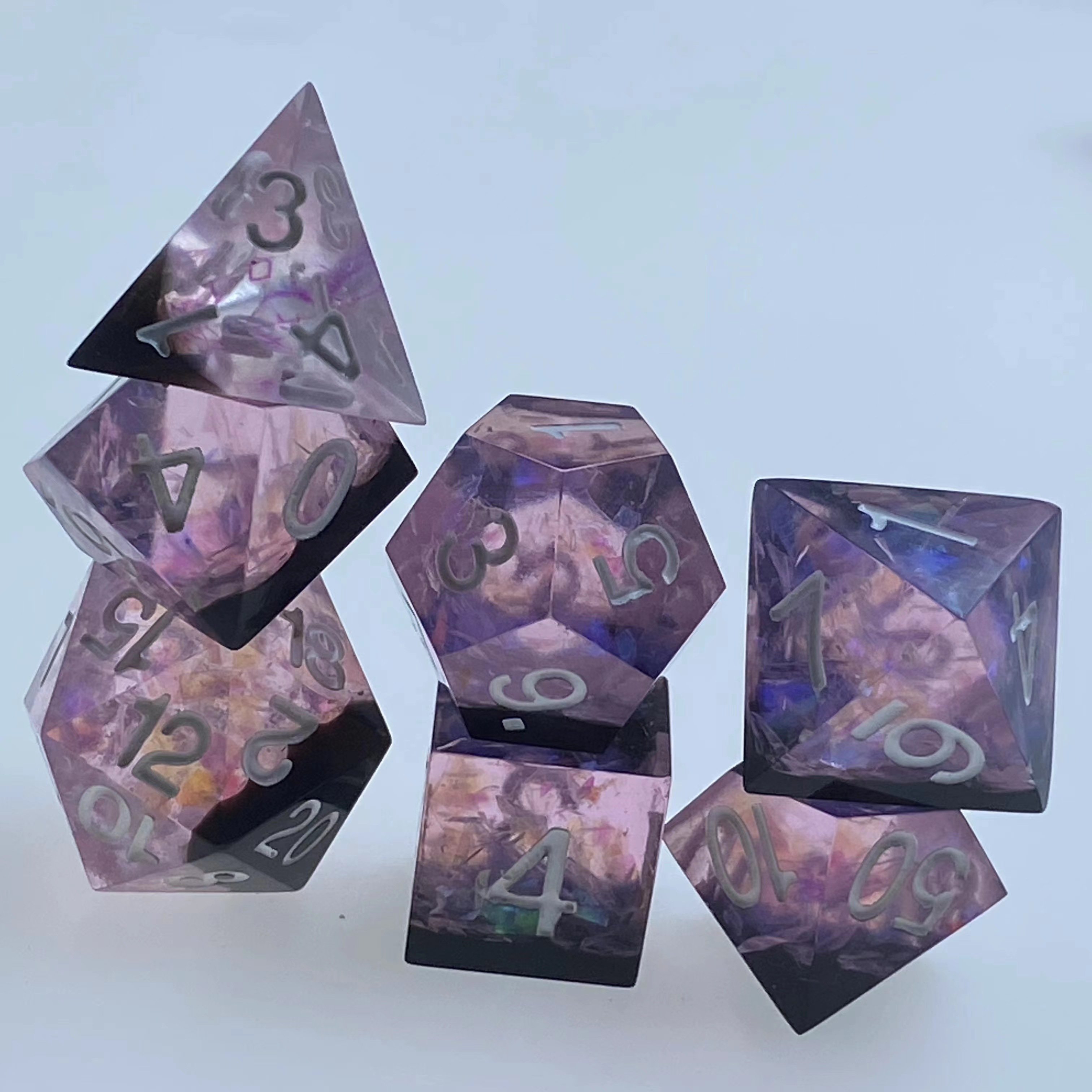 sharp edge dnd d&d d20 custom dungeons and dragons dice rpg games dried flower resin core cice