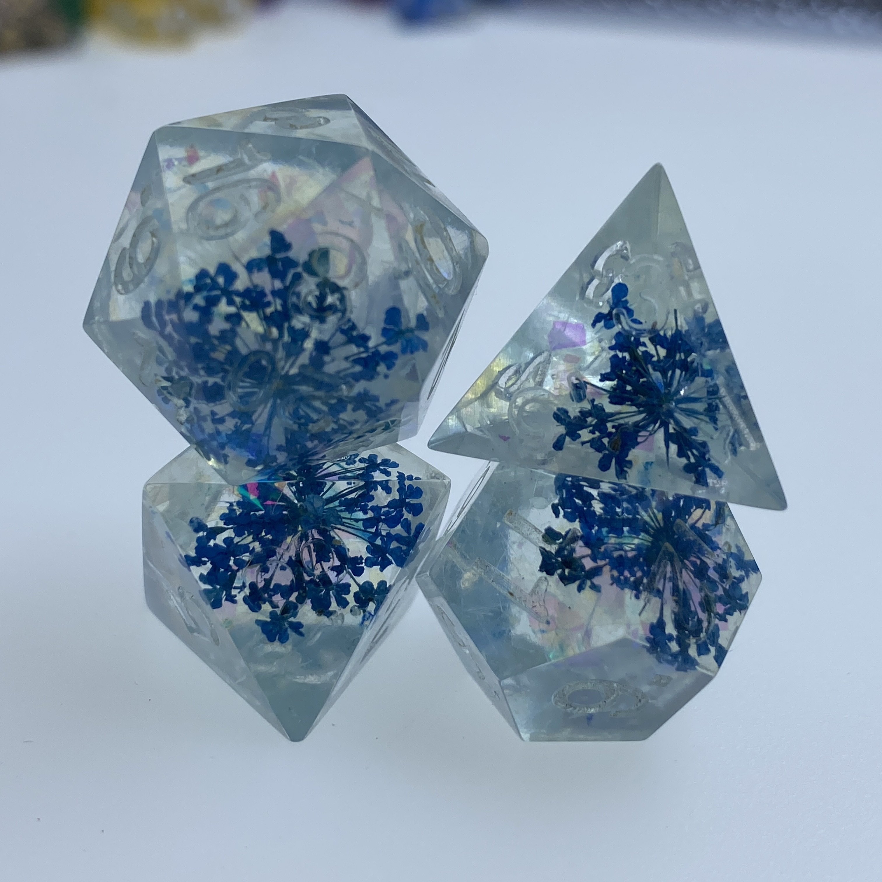 sharp edge dnd d&d d20 custom dungeons and dragons dice rpg games dried flower resin core cice