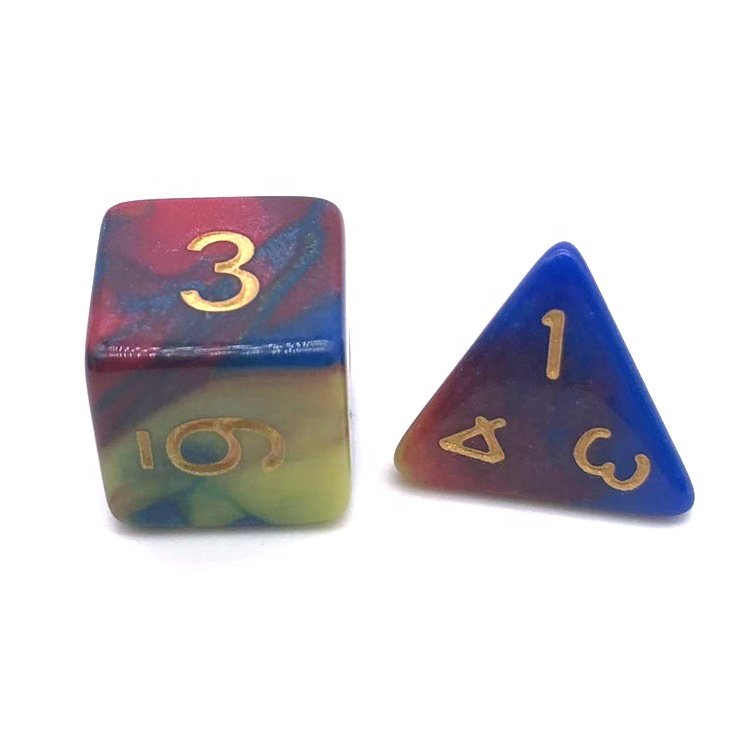 Factory Wholesale 3 Color Mix Polyhedral Tabletop RPG DND Dice Set For Gaming Room