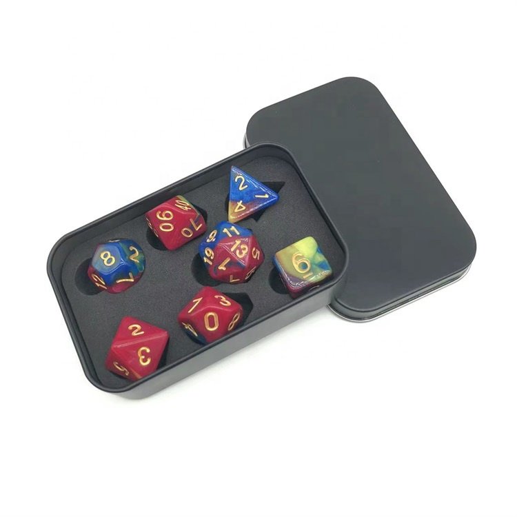 Factory Wholesale 3 Color Mix Polyhedral Tabletop RPG DND Dice Set For Gaming Room