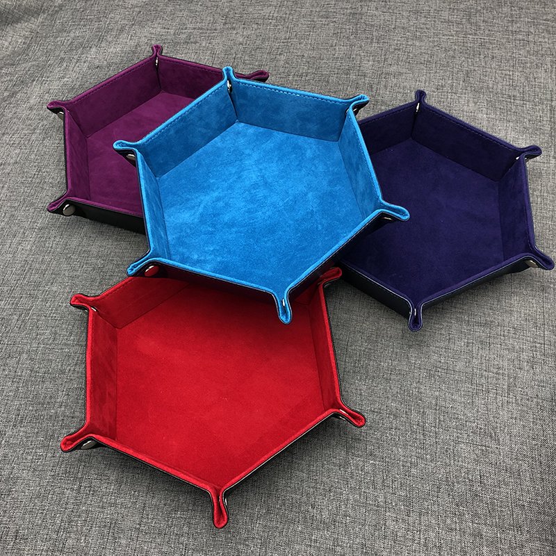 MuYang 2021 New Custom Design Pu Leather Velvet Dice Tray Folding Tray
