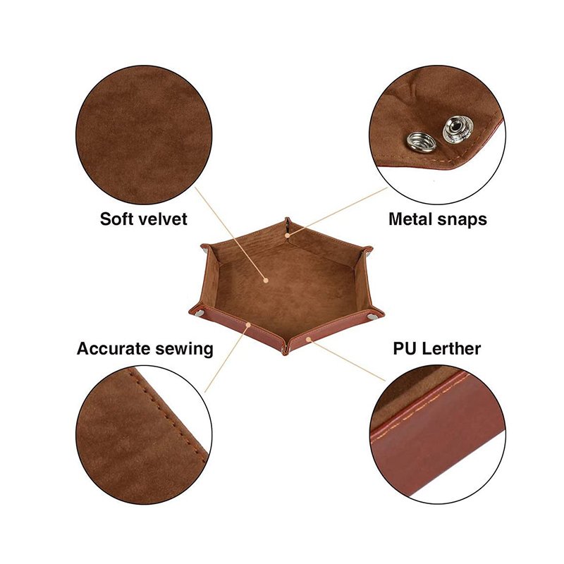 MuYang 2021 New Custom Design Pu Leather Velvet Dice Tray Folding Tray