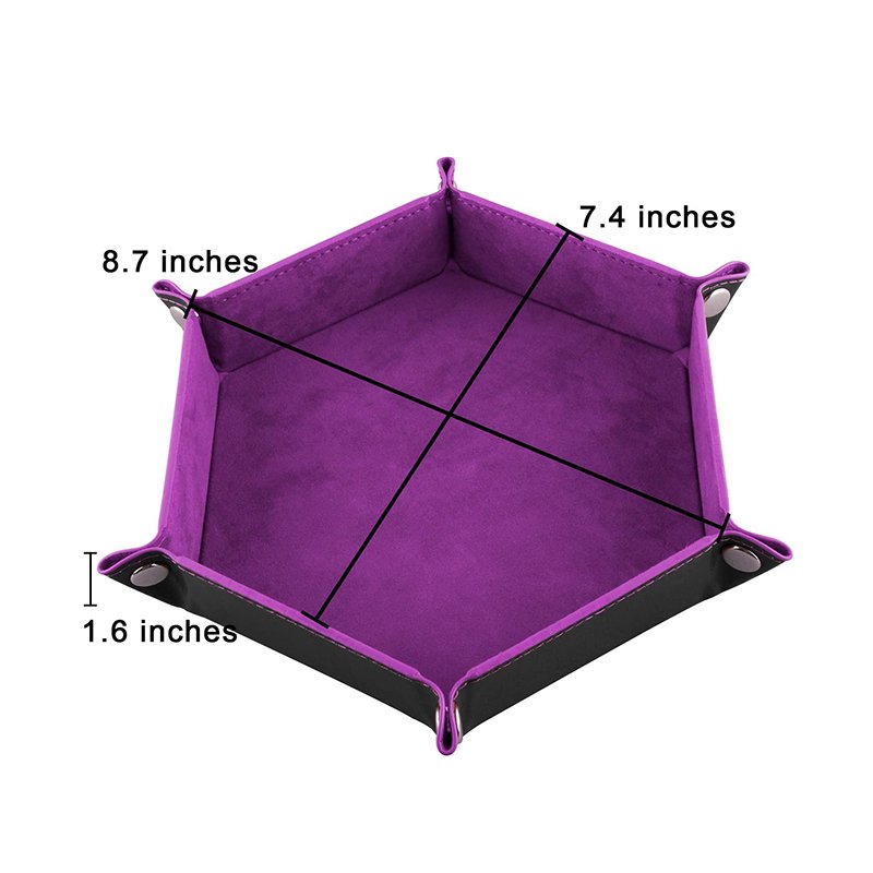MuYang 2021 New Custom Design Pu Leather Velvet Dice Tray Folding Tray