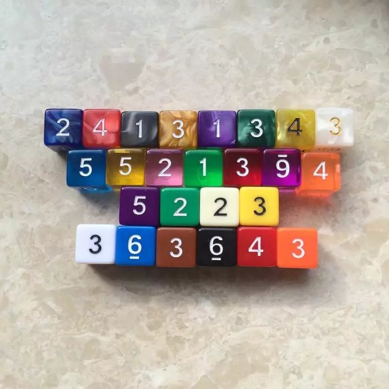 Factory wholesale custom games rpg number digital Acrylic 16mm d6 dice