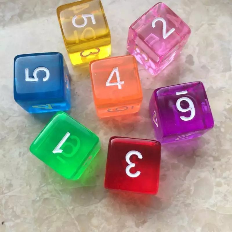 Factory wholesale custom games rpg number digital Acrylic 16mm d6 dice