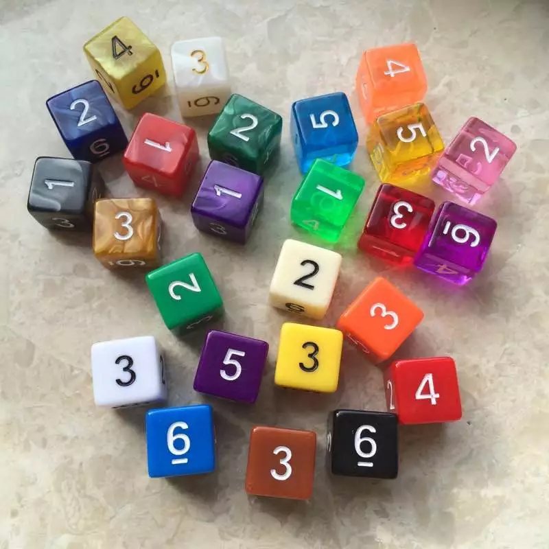 Factory wholesale custom games rpg number digital Acrylic 16mm d6 dice
