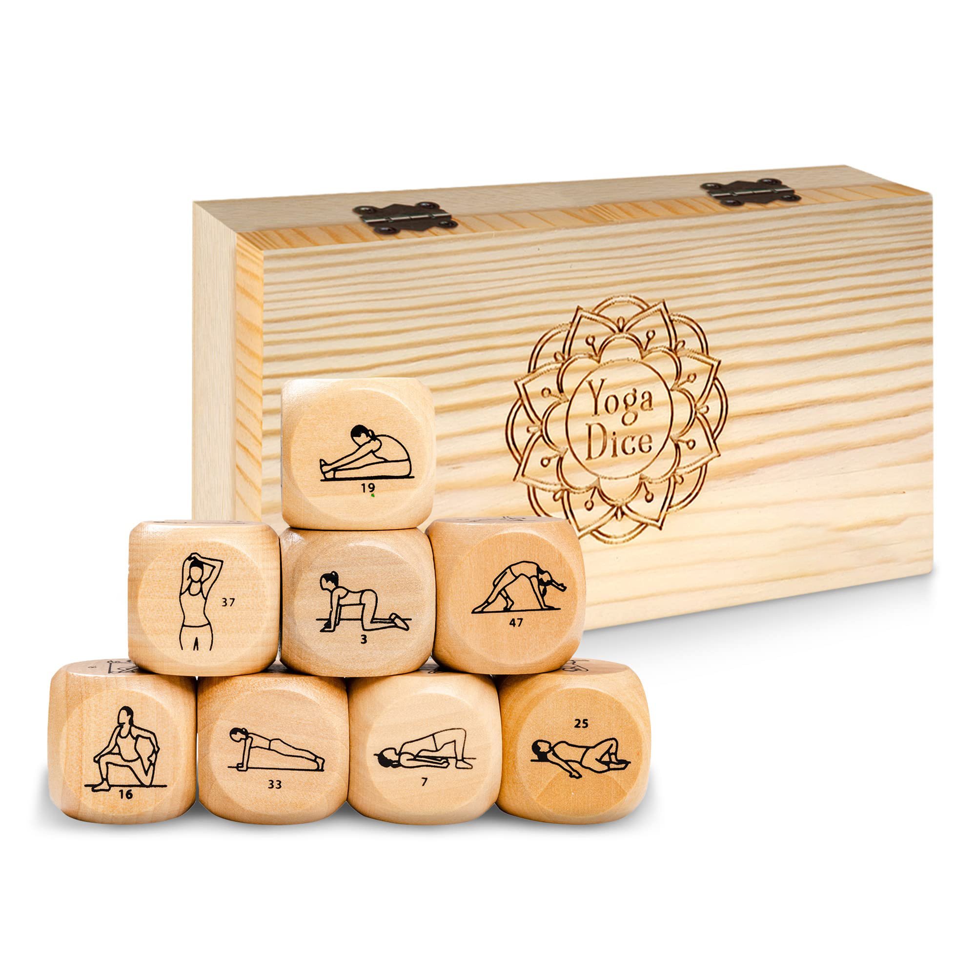 Wooden Yoga Dice Factory Production Can Be Customized Patterns and Quantities with or without Gift Box Workout Dice for Exercise
