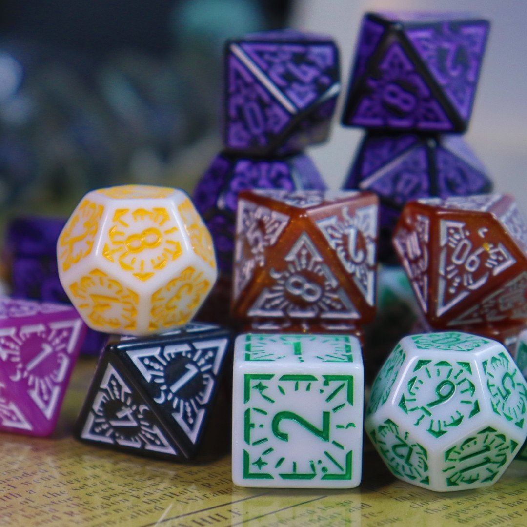 hot selling retro colors RPG bulk dice 7pcs per set dice gaming polyhedral sided faces DND plastic dice sets