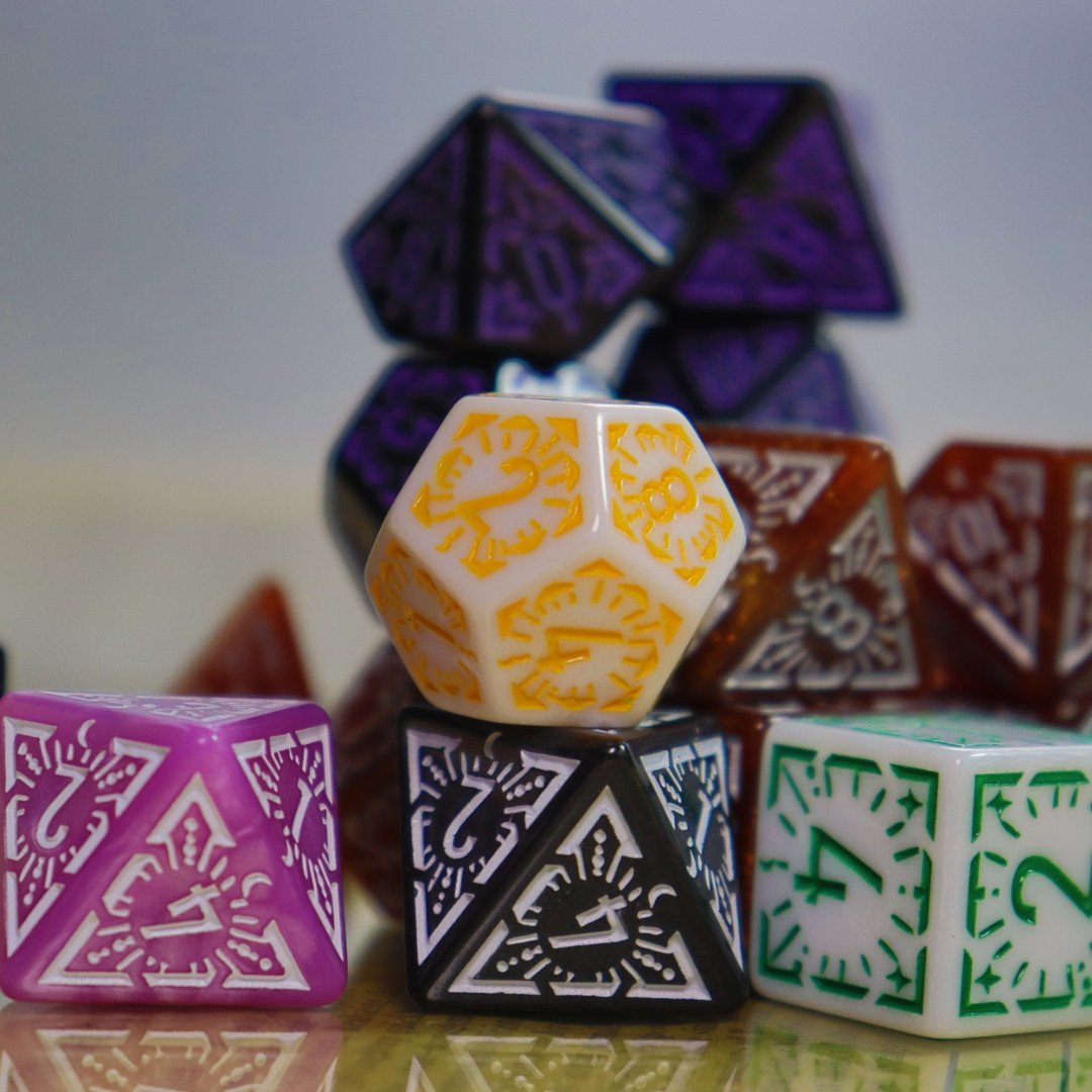 hot selling retro colors RPG bulk dice 7pcs per set dice gaming polyhedral sided faces DND plastic dice sets