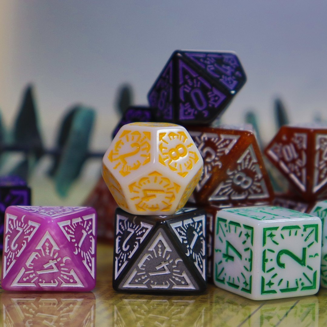 hot selling retro colors RPG bulk dice 7pcs per set dice gaming polyhedral sided faces DND plastic dice sets