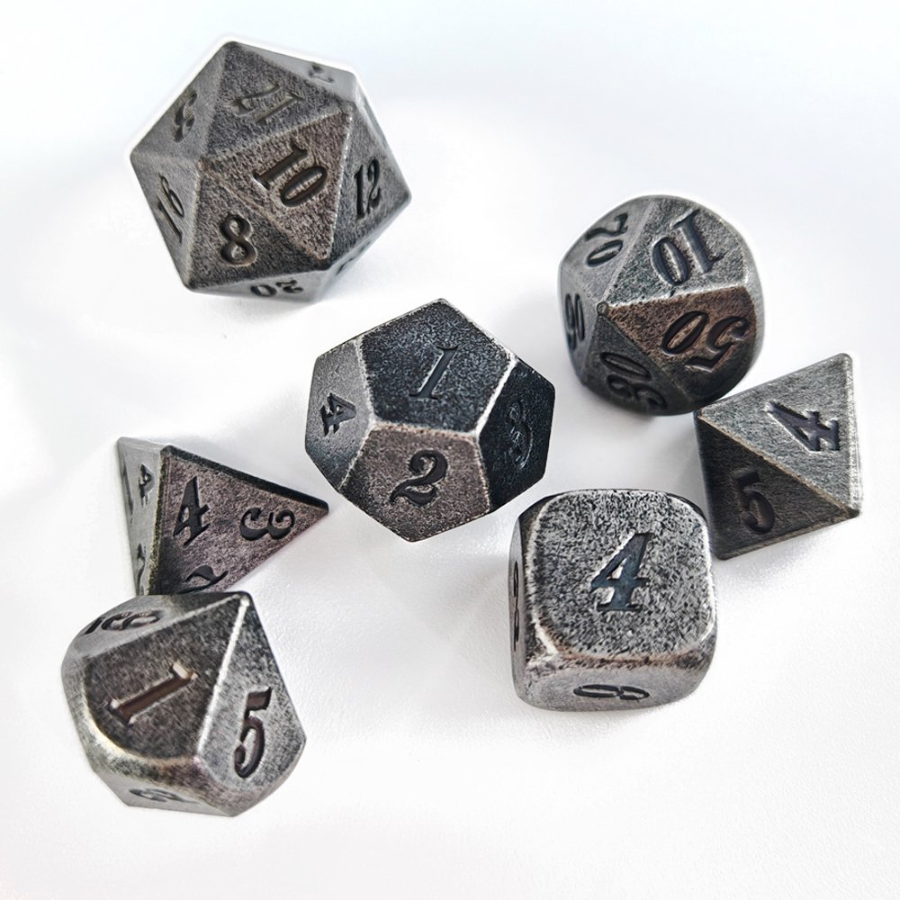 Manufacturer Metal DND RPG Dice Set 7pcs Polyhedral D4-D20 Playing Dice for Dungeons and Dragons Board Game