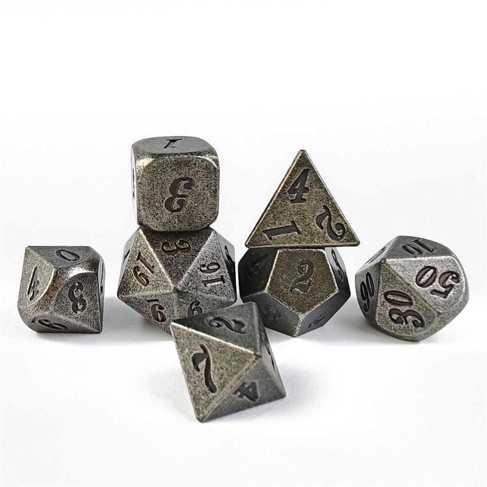 Manufacturer Metal DND RPG Dice Set 7pcs Polyhedral D4-D20 Playing Dice for Dungeons and Dragons Board Game