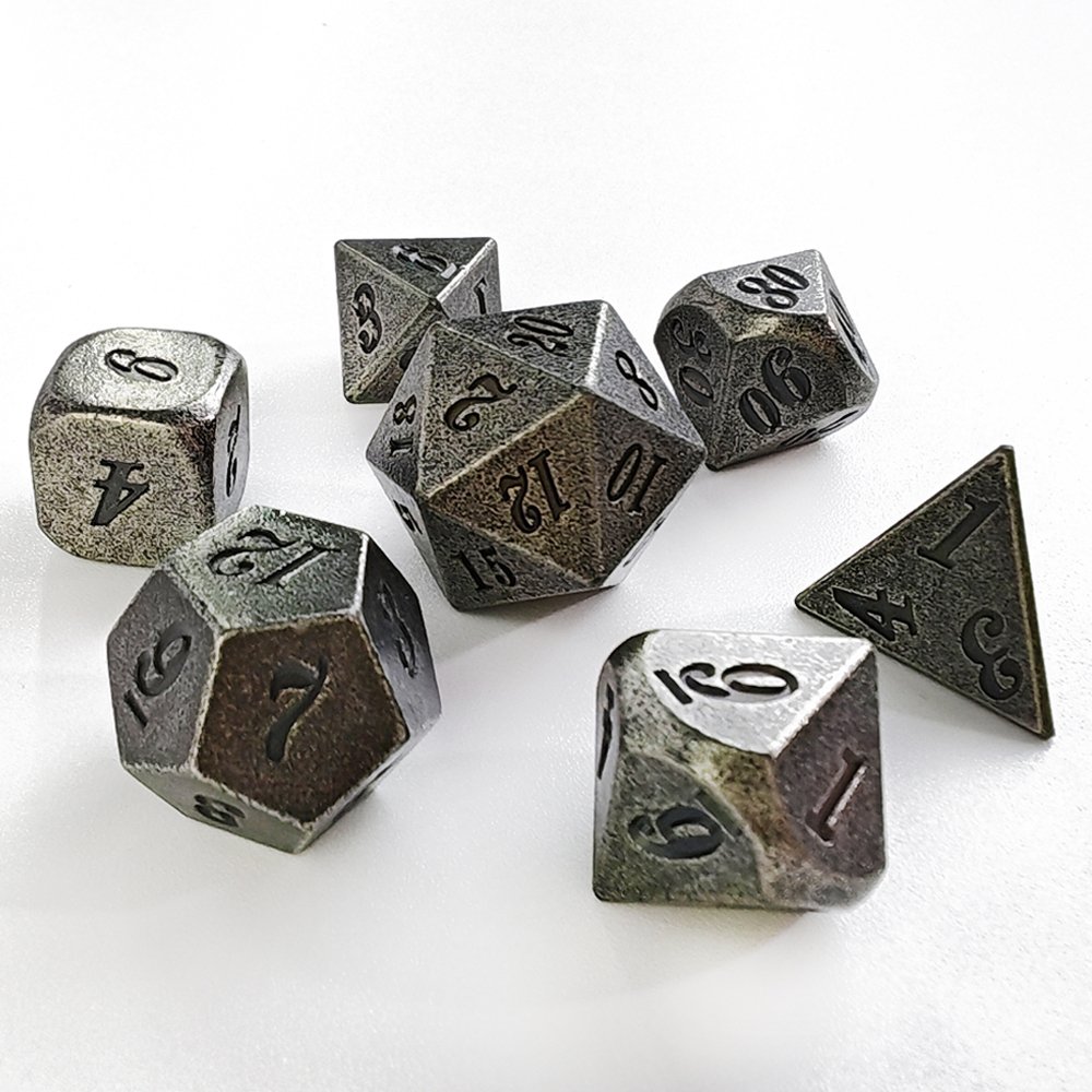 Manufacturer Metal DND RPG Dice Set 7pcs Polyhedral D4-D20 Playing Dice for Dungeons and Dragons Board Game