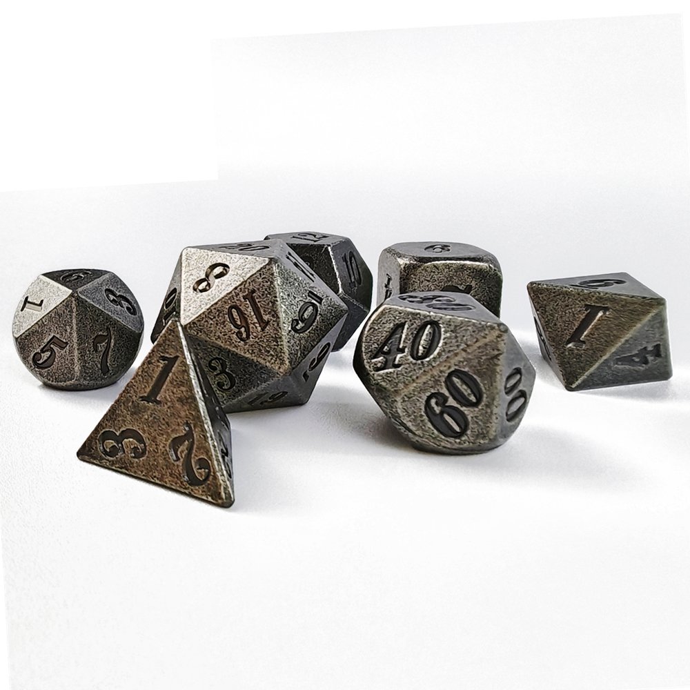 Manufacturer Metal DND RPG Dice Set 7pcs Polyhedral D4-D20 Playing Dice for Dungeons and Dragons Board Game