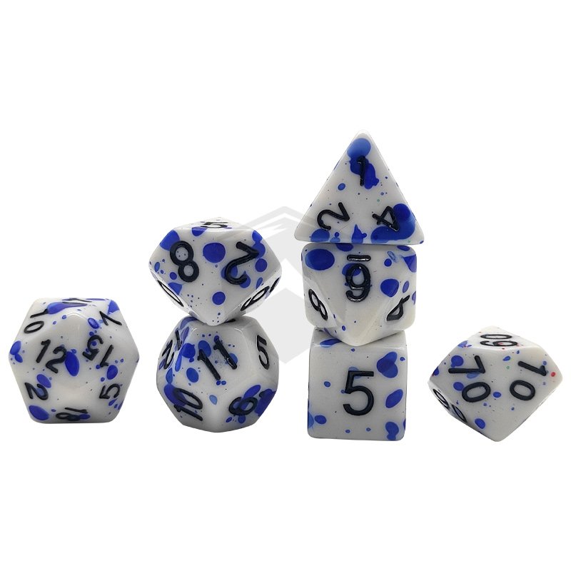 Manufacture colorful colors DND RPG Dungeons and Dragons acrylic custom polyhedral 7pcs per set opp bag plastic dices set