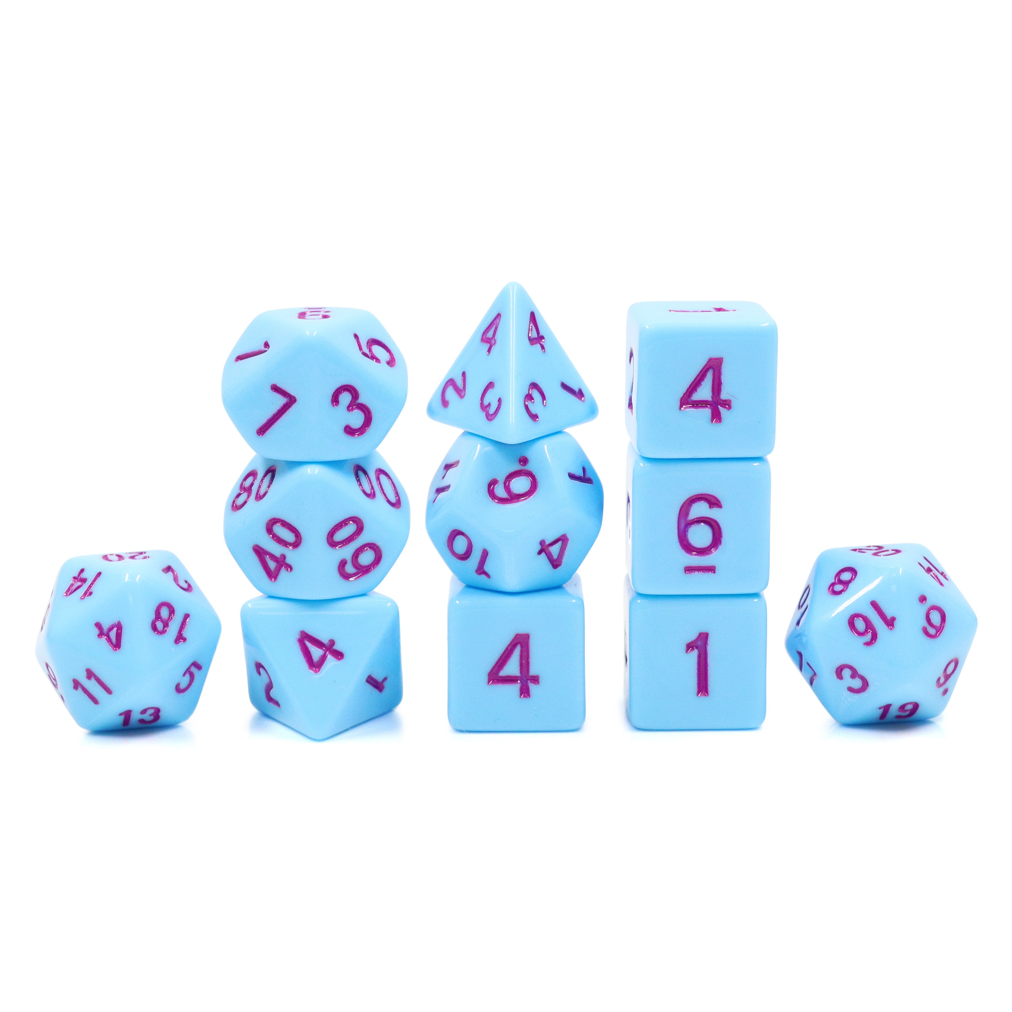 Set of 11pcs Essential DND Polyhedral Dice Cubes Acrylic 16mm Size Dice Gaming Accessory