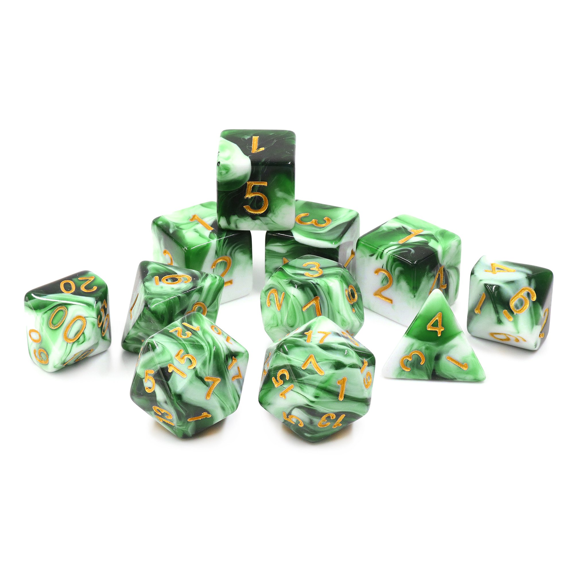 Set of 11pcs Essential DND Polyhedral Dice Cubes Acrylic 16mm Size Dice Gaming Accessory