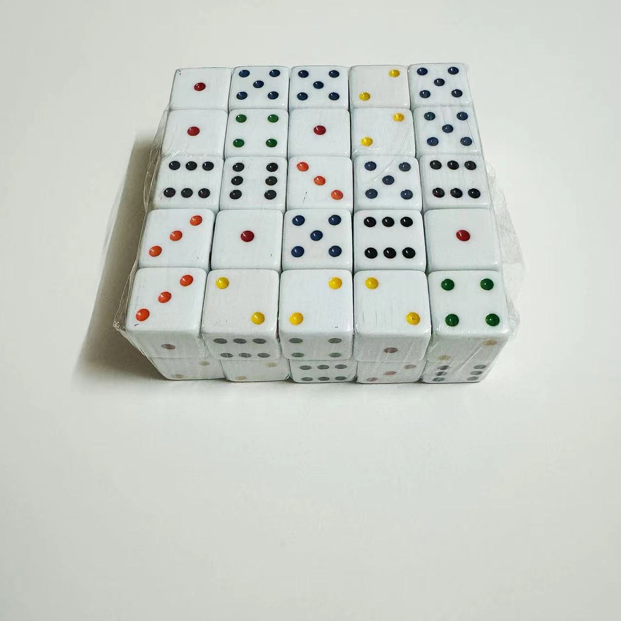 16mm\25mm Dice White Color Dot D6 Dice Acrylic Right Angle Customized Dice Game Teaching Entertainment Props Wholesale