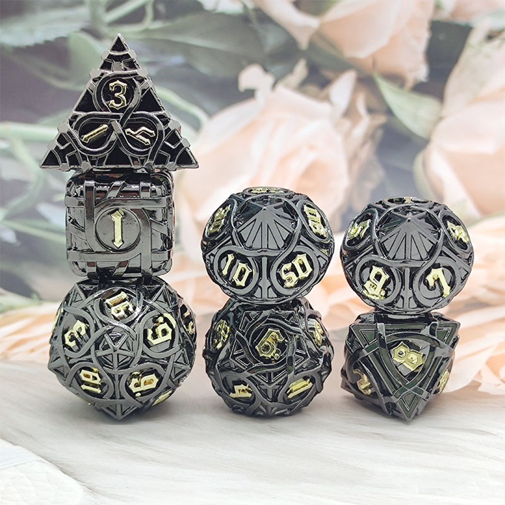 custom Metal Dice Solid Polyhedral Digital Cthulhu DND Dice Right Angle Dice Game Board Game