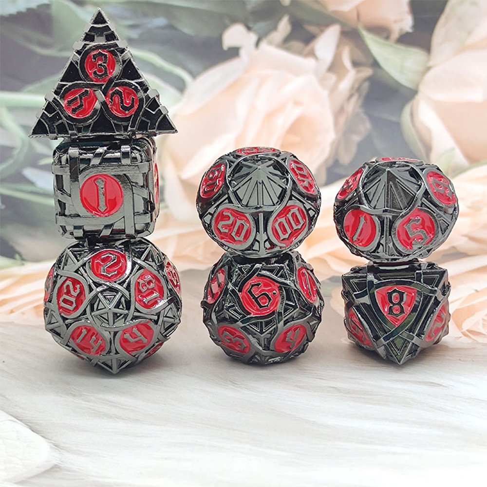 custom Metal Dice Solid Polyhedral Digital Cthulhu DND Dice Right Angle Dice Game Board Game
