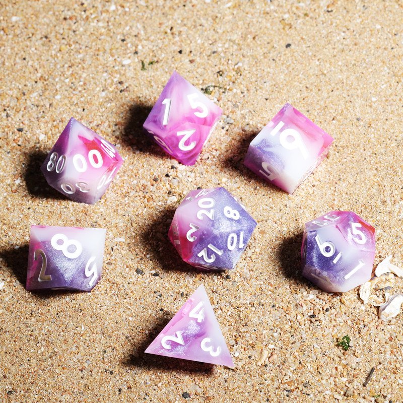 MINI PLANET Custom Resin DND Sharp Edges Dragon and Dungeon Gift Dice Set Polyhedral Board Game RPG Game Dice