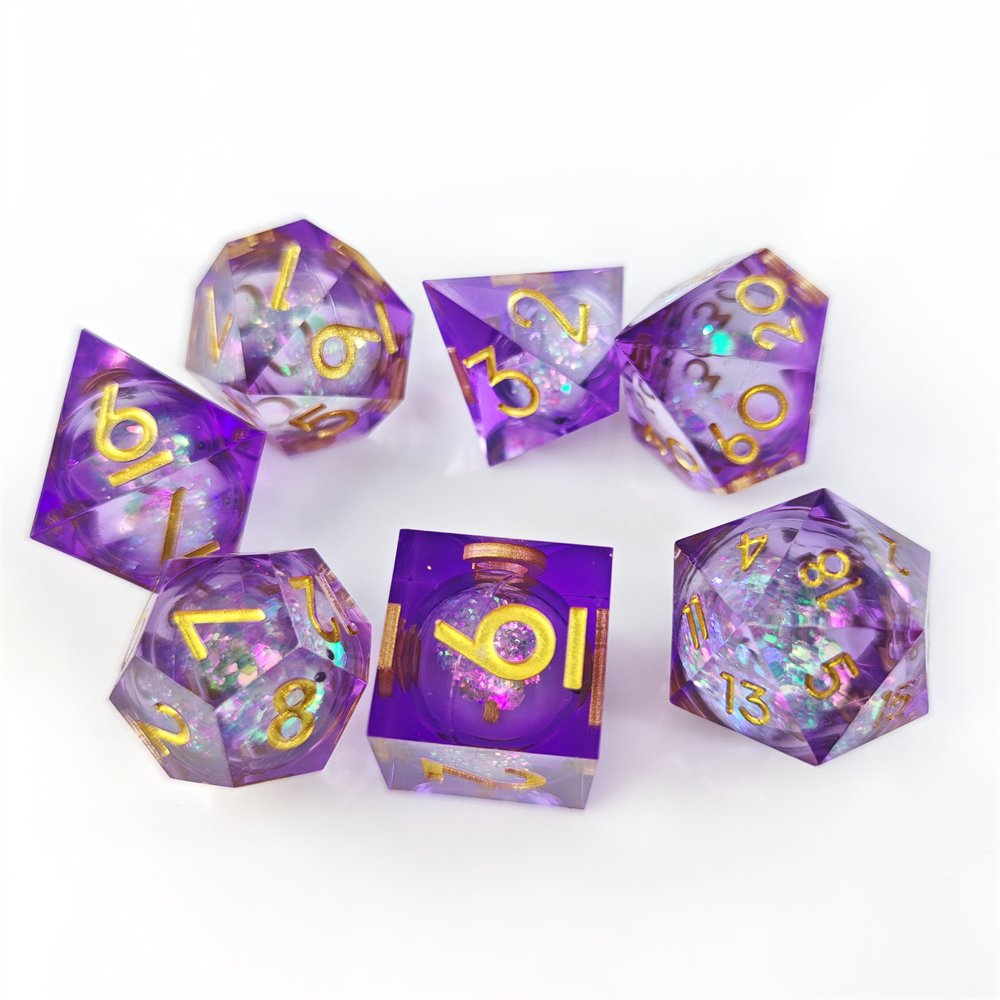 Sharp Edge Resin Dice for Board Game Dungeons & Dragons COC Running Group RPG Polyhedron DND Dice Set