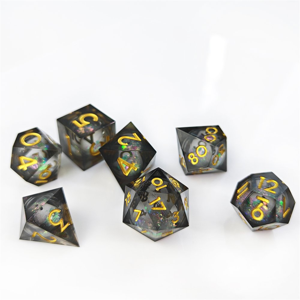 Sharp Edge Resin Dice for Board Game Dungeons & Dragons COC Running Group RPG Polyhedron DND Dice Set