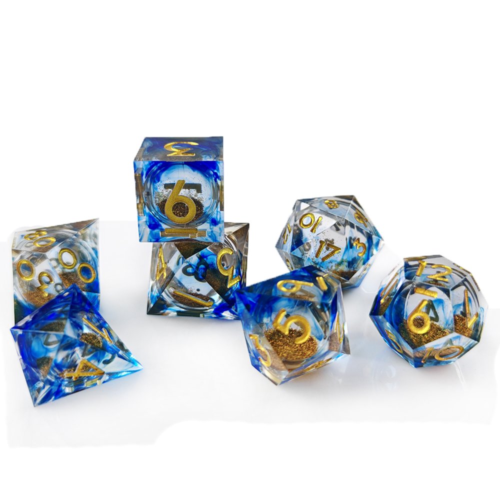 Sharp Edge Resin Dice for Board Game Dungeons & Dragons COC Running Group RPG Polyhedron DND Dice Set