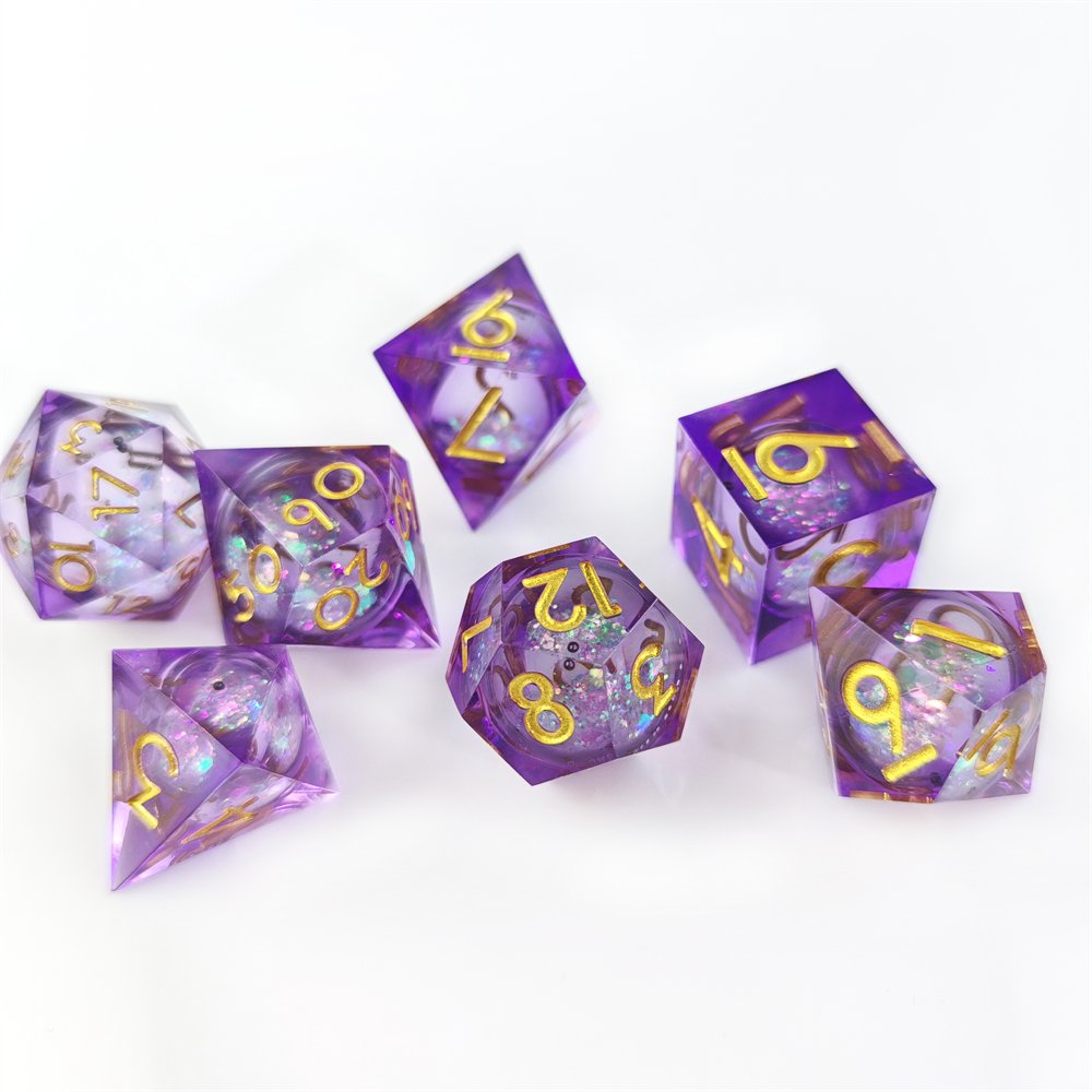 Sharp Edge Resin Dice for Board Game Dungeons & Dragons COC Running Group RPG Polyhedron DND Dice Set