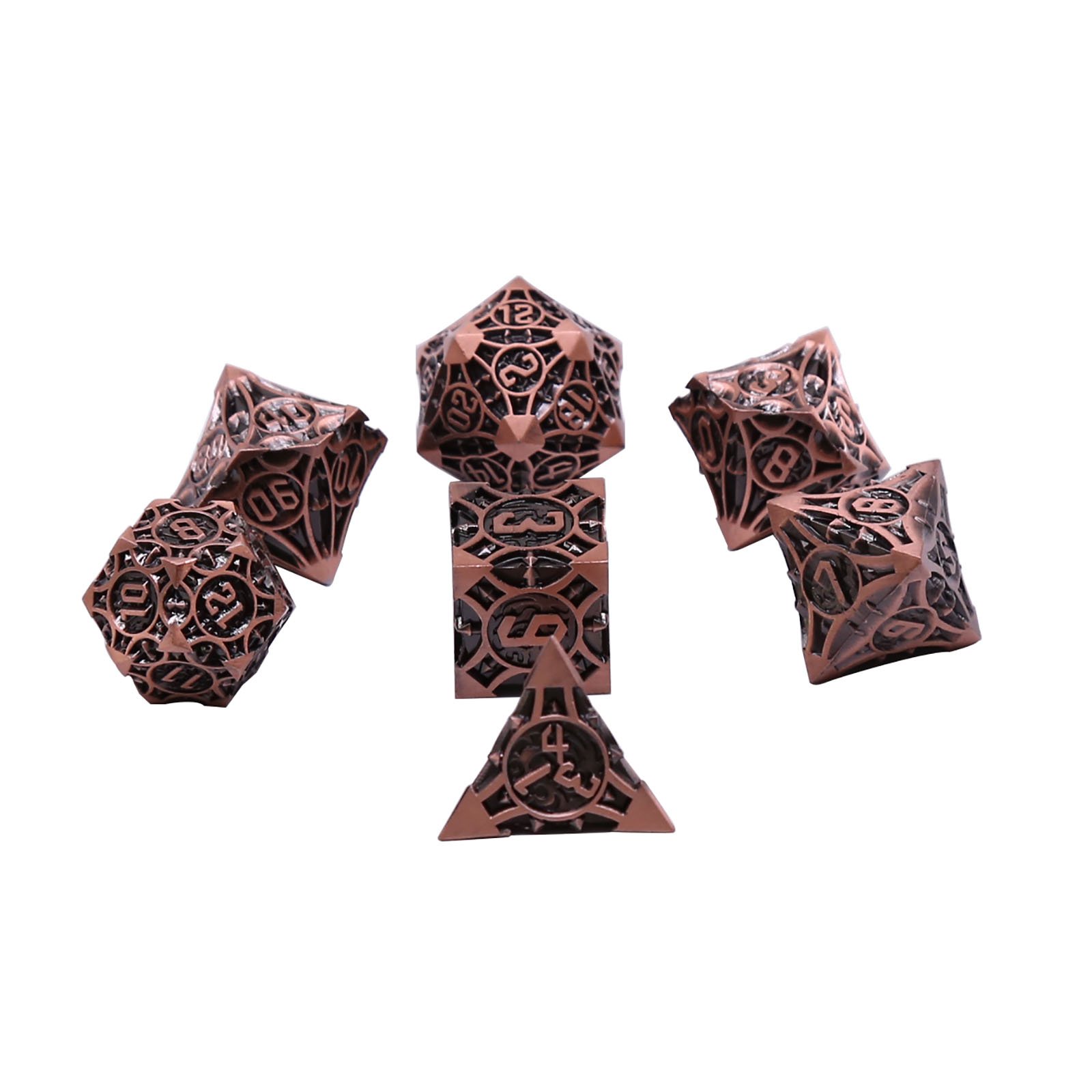 7 Pcs Polyhedral Metal D&D Dices Custom Dice Set for Role Playing Game Metal Role Playing Dice
