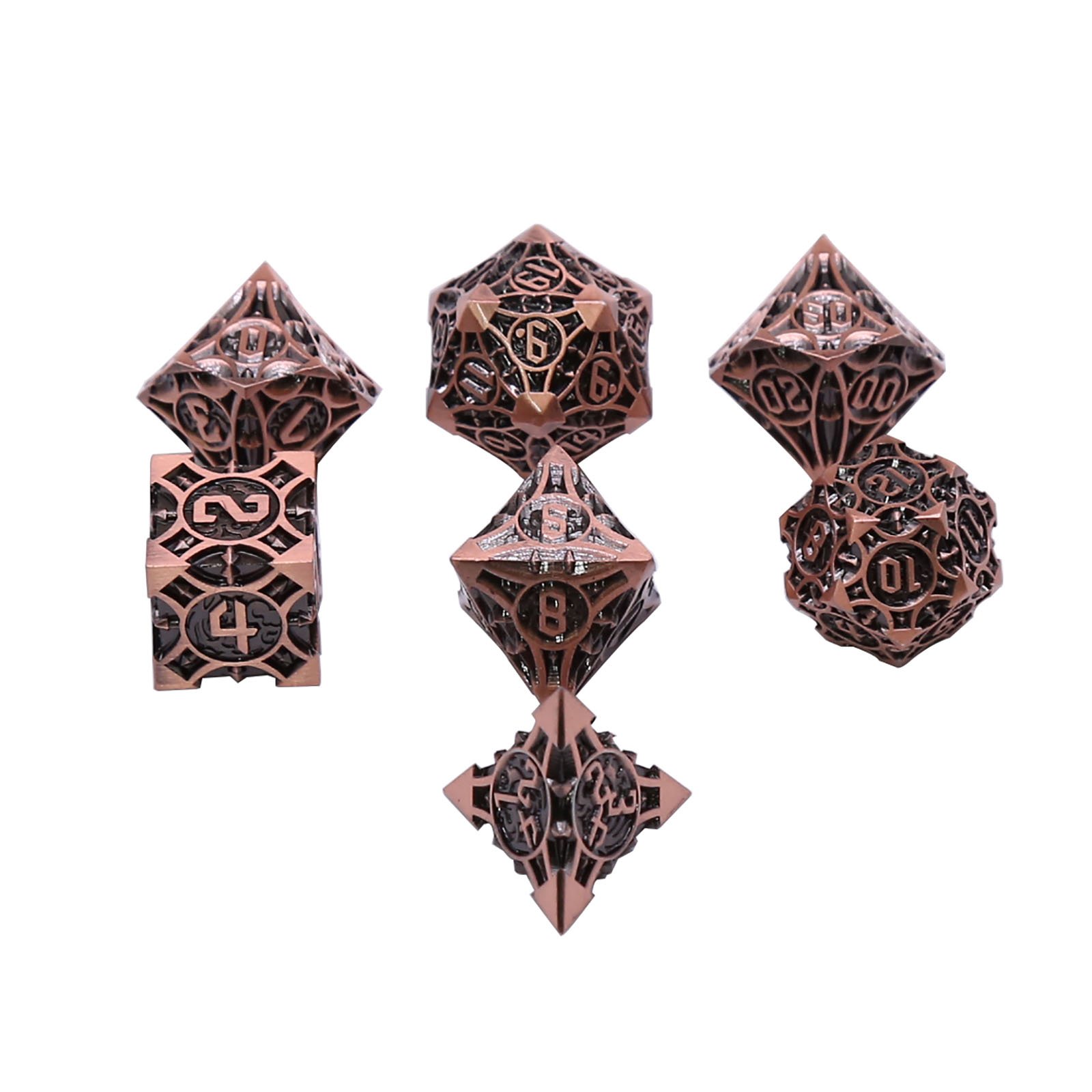 7 Pcs Polyhedral Metal D&D Dices Custom Dice Set for Role Playing Game Metal Role Playing Dice