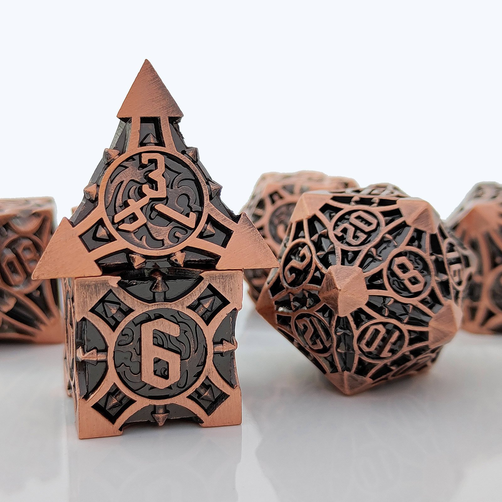 7 Pcs Polyhedral Metal D&D Dices Custom Dice Set for Role Playing Game Metal Role Playing Dice