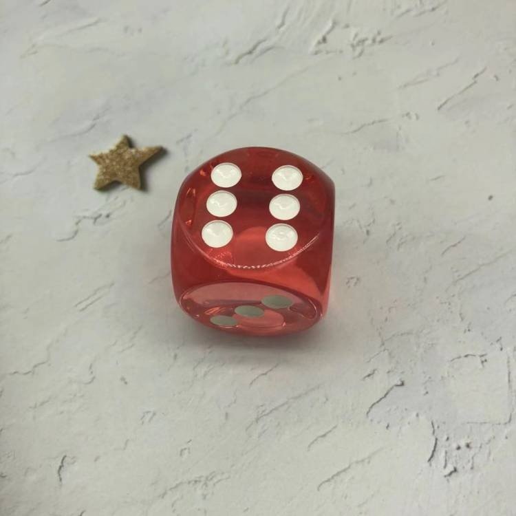 Round Corner 6 Sides Transparent Acrylic Large 30mm Dice for Family Dice Game