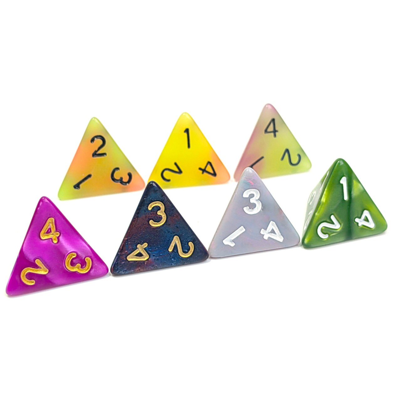 Wholesale Custom Colored transparent D4 d&d Square Corners polyhedral bulk dice