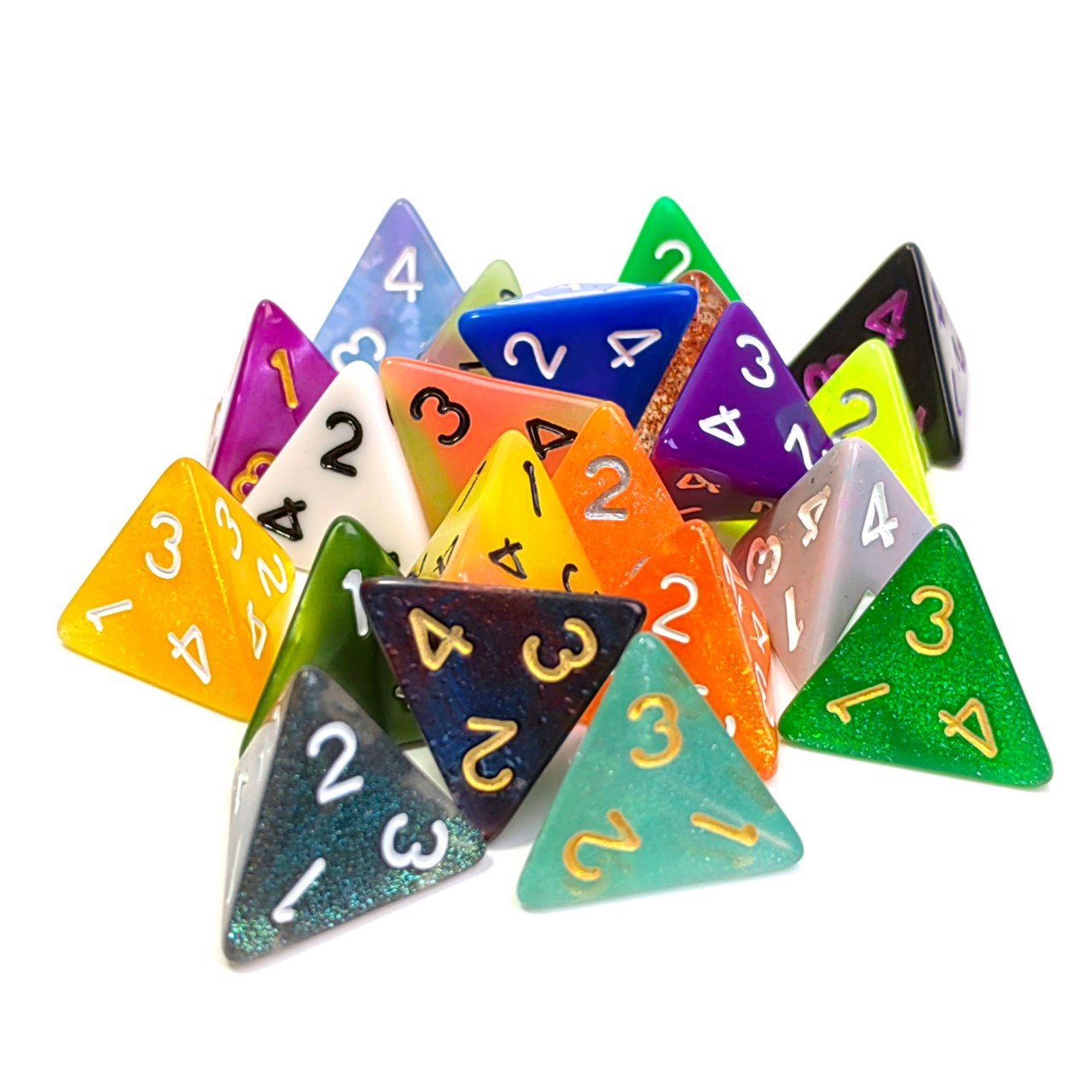 Wholesale Custom Colored transparent D4 d&d Square Corners polyhedral bulk dice
