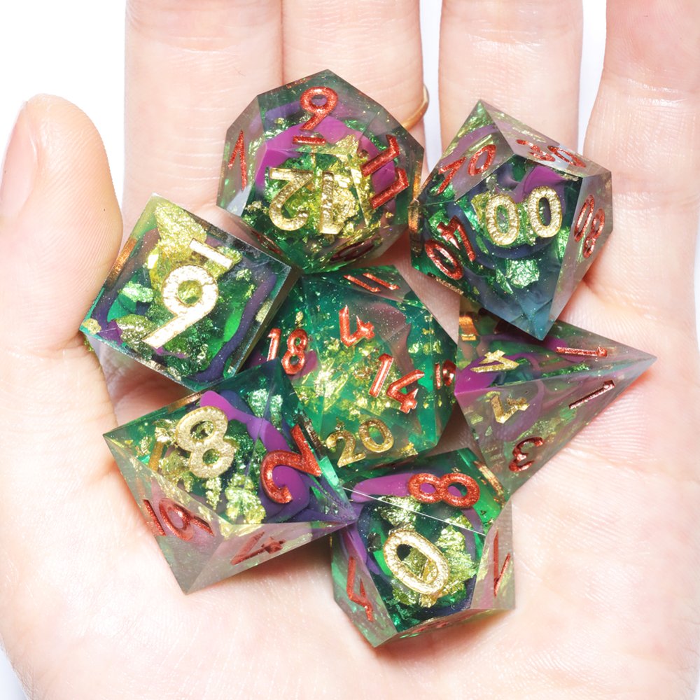 MINI PLANET DND Dice Set Handmade Colored Polyhedral Resin Dice with Sharp Edges For TRPG Games Custom DND Dice Set and D6 D20