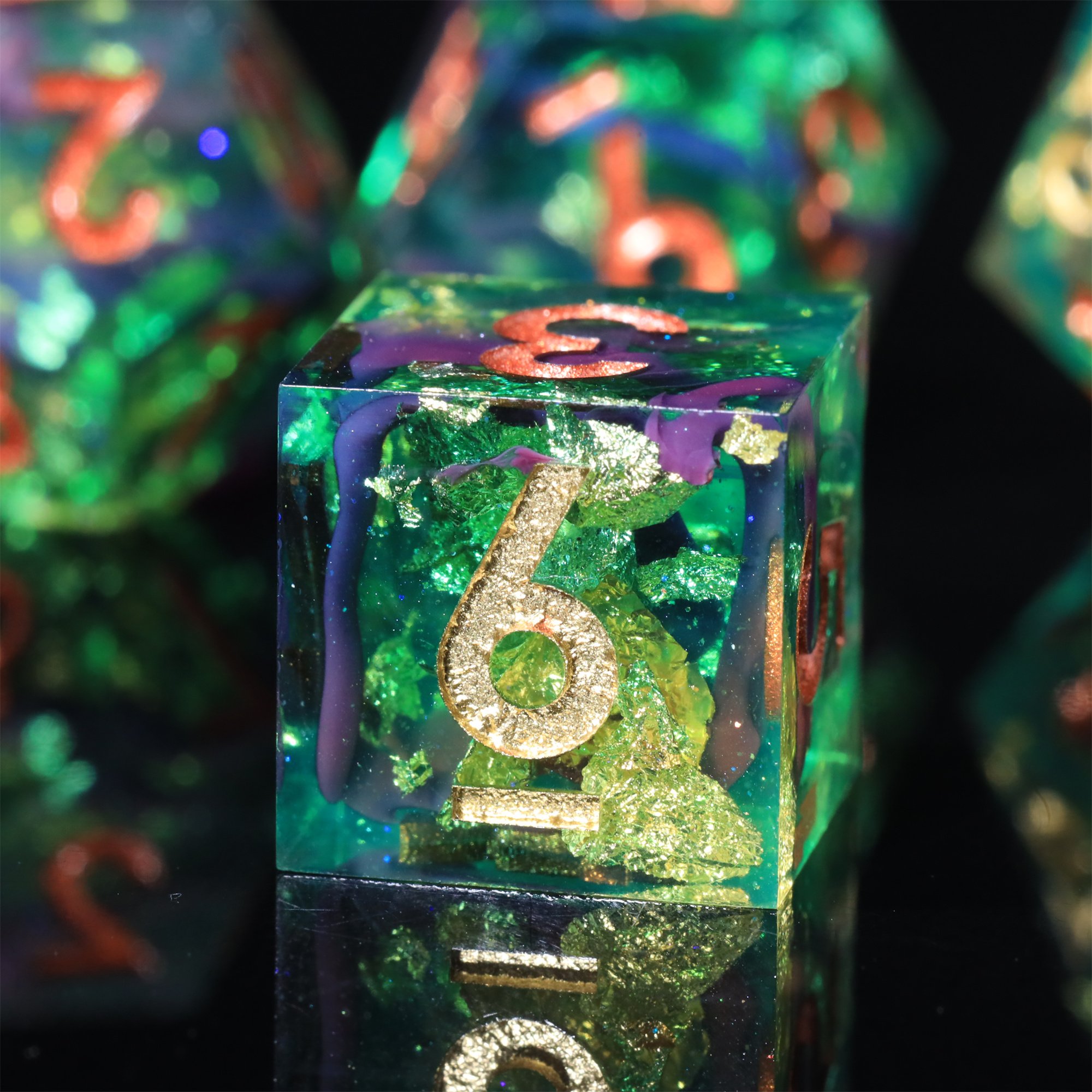MINI PLANET DND Dice Set Handmade Colored Polyhedral Resin Dice with Sharp Edges For TRPG Games Custom DND Dice Set and D6 D20